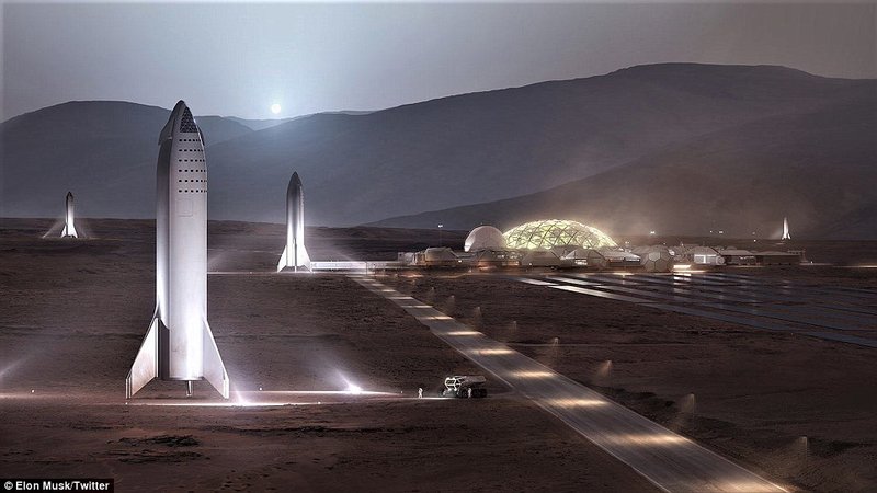 Οι εικόνες δείχνουν τον τεράστιο υπό κατασκευή πύραυλο BFR της εταιρείας να βρίσκεται στη βάση, δίπλα στις θολωτές εγκαταστάσεις της