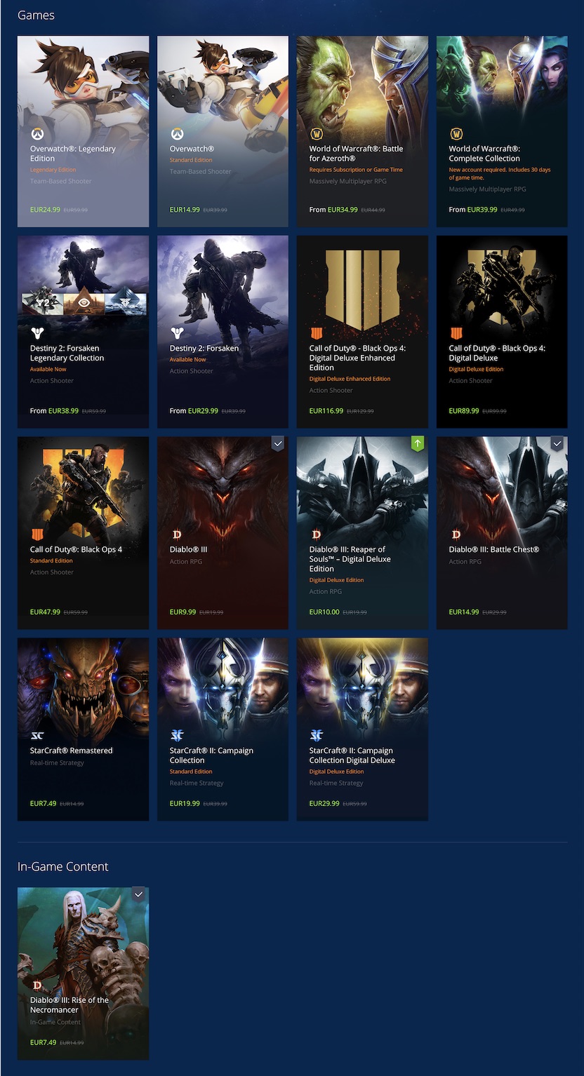 Blizzard Black Friday Sale